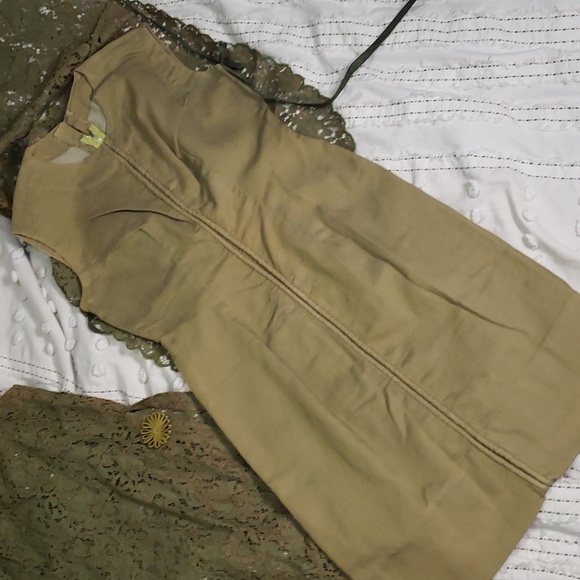 Vintage 20s homemade 3 piece green base, lace and poncho/bib set - Picture 7 of 9